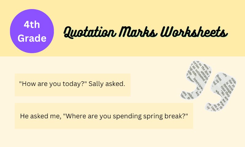 quotation marks worksheets 4th grade